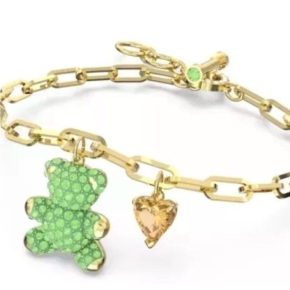Swarovski Gold and Green Bear Bracelet - Picture 2 of 7